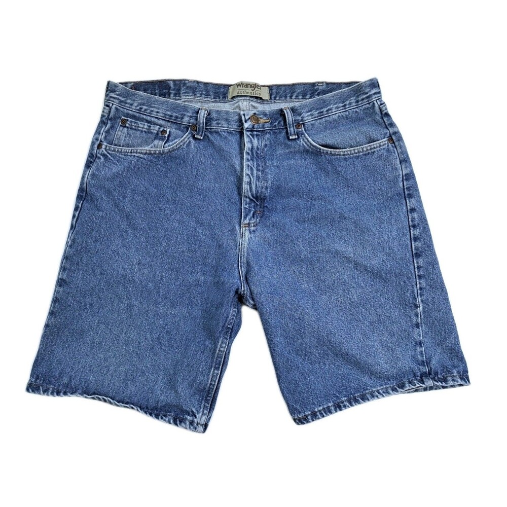 Wrangler Denim Shorts Men's 38 Blue Bermuda 5 Pocket Authentics Jeans
